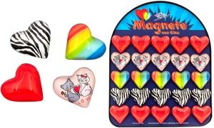 WEDO Haftmagnet in Herzform, aus Glas, 25er Magnettafel