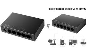 LogiLink Desktop Gigabit Ethernet Switch, 5-Port, schwarz