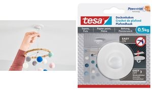 tesa Powerstrips Deckenhaken, für Tapete & Putz, 0,5 kg