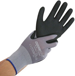 HYGOSTAR Feinstrickhandschuh Ergo Flex, grau/schwarz, L