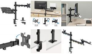 LogiLink Monitorhalterung mit Notebookhalterung, schwarz
