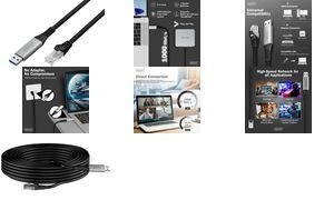 DIGITUS USB 3.2 Ethernet Kabel, USB-A - RJ45 Stecker, 5,0 m