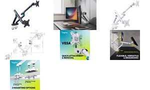 DIGITUS Doppel Design-Monitorarm, mit Klemme, schwarz