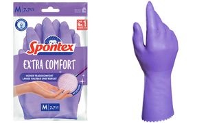 Spontex Latex-Handschuh Extra Comfort, Größe L, lila