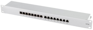 LogiLink 19" Patch Panel Kat.6A, 24 Port, lichtgrau, 1HE