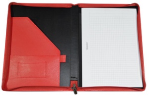 Alassio Schreibmappe "VALLO", A4, Nappa-Leder, rot