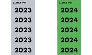 LEITZ Ordner-Inhaltsschild "Jahreszahl 2024", grün