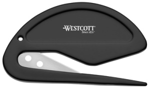 WESTCOTT Brieföffner 2-in-1, Kunststoffgriff, schwarz