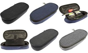 kangaro Schlamper-Etui, oval, aus Polyester, hellgrau