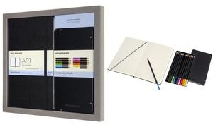 MOLESKINE Skizzen-Set Aquarell, Skizzenbuch L/A5 + 12 Stifte