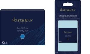 WATERMAN Standard-Großraum-Tintenpatronen, blau, löschbar