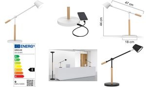 UNiLUX LED-Tischleuchte VICKY, dimmbar, Buche/weiß