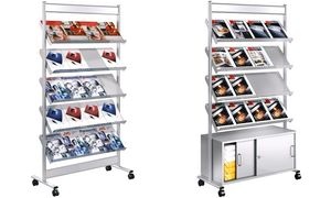 kerkmann Prospektregal Artline, für 16 x DIN A4, alusilber