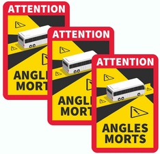 IWH Toter-Winkel-Aufkleber "Angles Morts", 3-teilig