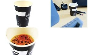 kangaro Papp-Trinkbecher Eco, 0,18 l, schwarz / weiß
