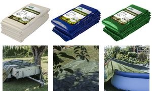 AGRIplus Gewebeplane mit Ösen, 8 x 12 m, blau, 250 g/qm