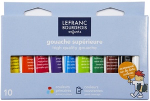 LEFRANC BOURGEOIS Gouachefarbe, 10 x 10 ml, 10er Etui