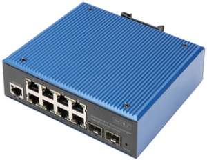 DIGITUS Industrial Gigabit Ethernet Switch, L2 managed, 8+2P