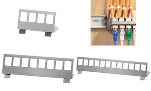 LogiLink Hutschienenhalter für 8 Keystone Module, Edelstahl