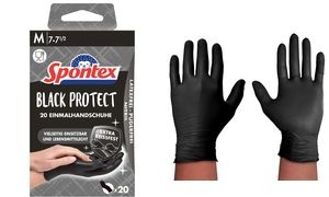 Spontex Nitril-Handschuh Black Protect, Größe M, schwarz