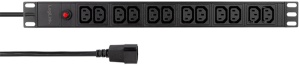 LogiLink 19" Kaltgeräte-Steckdosenleiste, 12-fach, schwarz