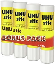 UHU Klebestift stic, lösemittelfrei, Bonuspack 4 x 21 g