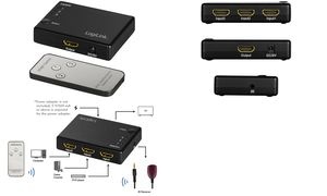 LogiLink Full HD Small HDMI Switch, 3-fach, schwarz