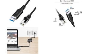 LogiLink USB 3.0 Ethernet-Kabel, USB-A - RJ45 Stecker, 15 m