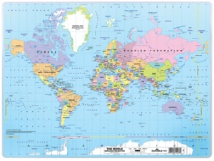 DURABLE Schreibunterlage "Weltkarte", 500 x 380 mm, PP