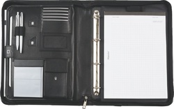 Alassio Tablet-PC Organizer A4 TRENTO, Lederimitat, schwarz