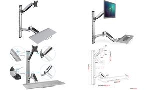DIGITUS LCD-/LED-Monitorarm, mit Tastaturhalterung