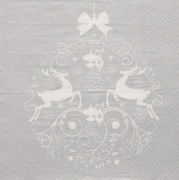 PAPSTAR Weihnachts-Motivservietten "Deers Couple", silber