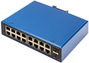 DIGITUS Industrial Gigabit Ethernet Switch, L2 managed, 16+2