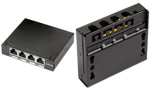 LogiLink Mini-Verteiler, Kat.6A, 4 Ports, schwarz