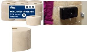 TORK Minirollen-Toilettenpapier Jumbo, 2-lagig, natur, 170 m