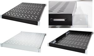LogiLink 19" Fachboden, 1 HE, verstellbar, (T)800 mm, grau