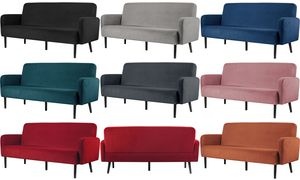 PAPERFLOW 3-Sitzer Sofa LISBOA, Samtbezug, blau