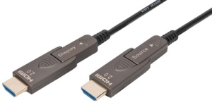 DIGITUS HDMI AOC Hybrid Glasfaserkabel, 4K, schwarz, 20 m