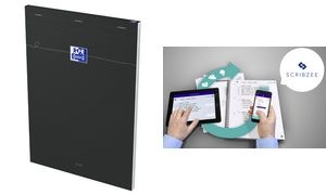 Oxford Notizblock Smart, DIN A4, kariert, 80 Blatt, schwarz