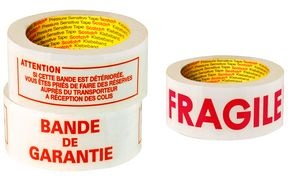 3M Scotch Ruban adhésif "FRAGILE", 50 mm x 100 m,blanc/rouge