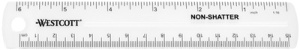 WESTCOTT Flachlineal für Linkshänder, 150 mm, flexibel