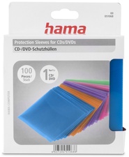 hama CD-/DVD-Hülle, PP, farbig sortiert, oben offen