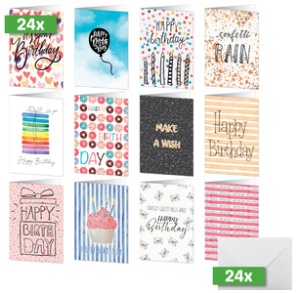 sigel Geburtstagskarten-Set "Happy Birthday"