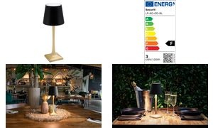 Securit Akku LED-Tischleuchte ROME, gold/schwarz
