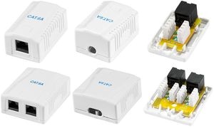 LogiLink Anschlussdose Kat.6A mit Aufputzbox, 2x RJ45, weiß