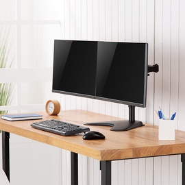 LogiLink Doppel-Monitorarm mit Standfuß, Armlänge: 390 mm