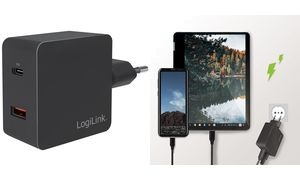 LogiLink USB-Adapterstecker,USB-C PD & 1x USB-A Quick Charge