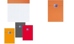 Oxford Notizblock, DIN A4, kariert, 80 Blatt, grau