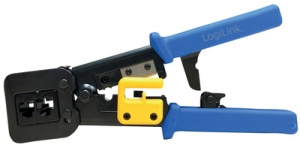 LogiLink Crimpzange mit Abschneidevorrichtung, blau/gelb
