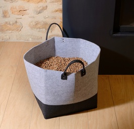 EDA Pellet-Tasche, aus Filz, 60 Liter, grau / schwarz